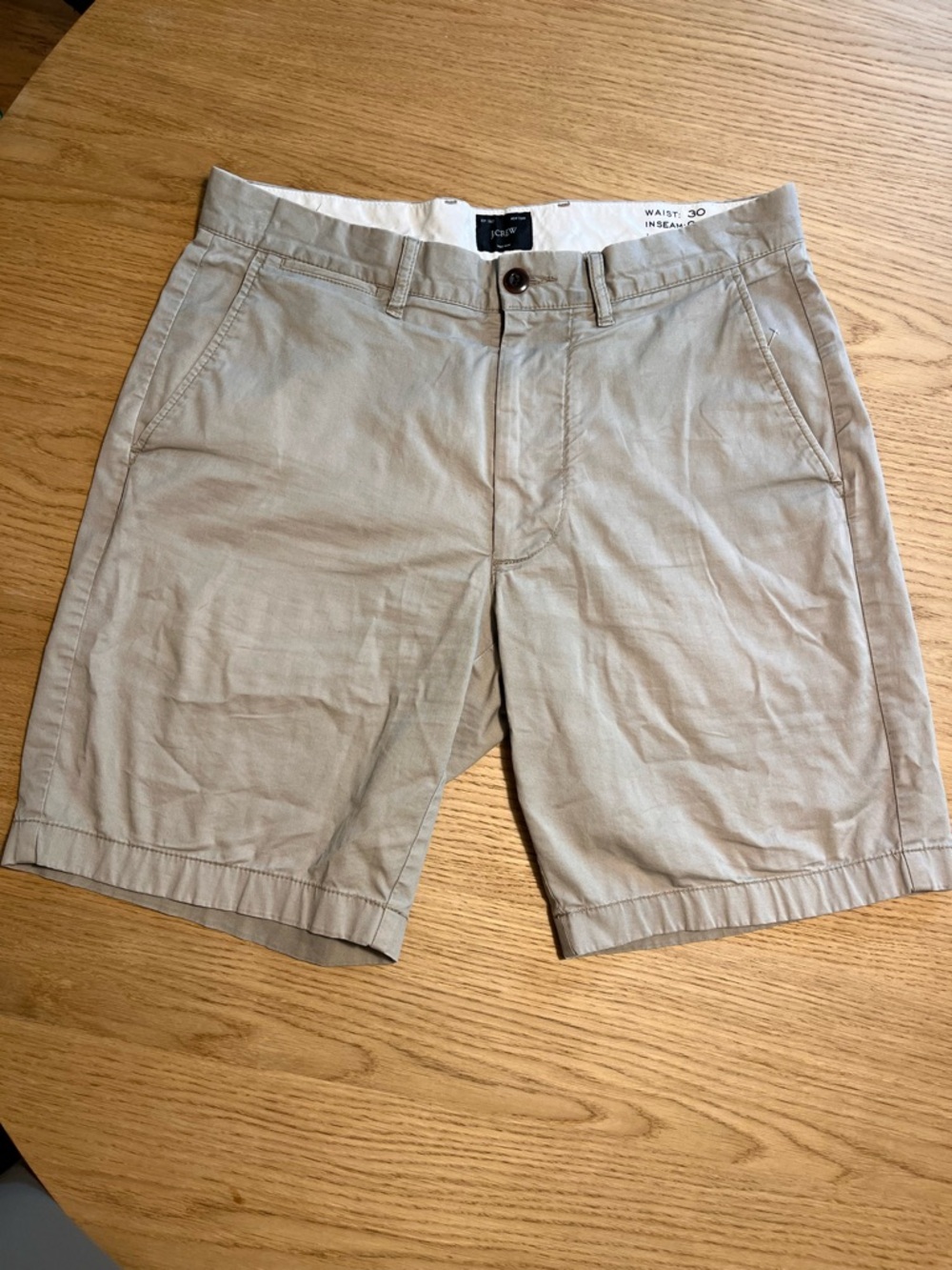 J. Crew Khaki Flat Front Cotton Shorts